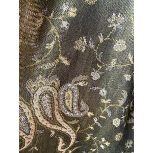 Green Paisley Fringe Shawl Wrap Scarf 68 x 26 Boho Cottagecore Fairy Whimsygoth